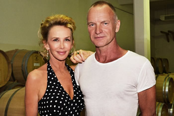 Rock star Sting dhe Trudie Styler
