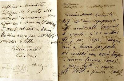  Letër që Aleksandër Moisiu i dergon nënës së tij, gjatë turneut të tij jashtë vendit. (Foto P.Logoreci)