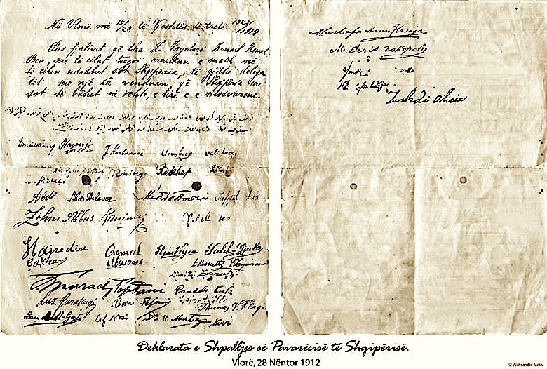 Deklarata e Shpalljes së Pavarsisë së Shqipërisë - 28 Nëntor 1912