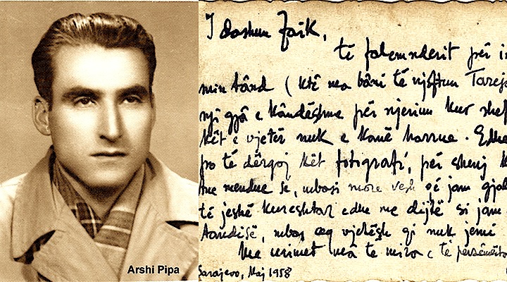 Arshi Pipa i shkruan Faik Mirakut 1958