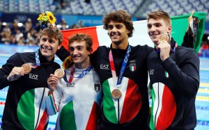 Thomas Ceccon, Nicolo Martinenghi, Federico Burdisso & Alessandro Miressi - Medalje Bronxi - stafetën 4x100- not stil i përzier për meshkuj.  