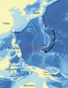 Pika më e thellë e botës Challenger Deep të Mariana Trench, në 10924 m