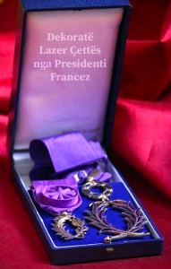 Medalja e Lazër Çettës nga Presidenti francez!