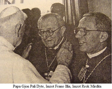 Papa Gjon Pali II Imzot Frano Illia Imzot Rrok Mirdita