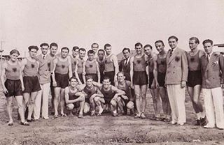 Vasfi Samimi - Kryetar i ekipit "Olimpik" Shqiponjat Dykrenare - Zagreb, 1936.