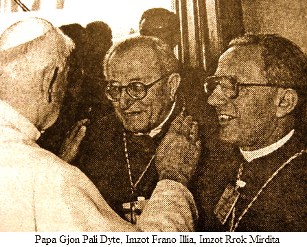 Papa Gjon Pali i II Imzot Frano Illia e Imzot Rrok Mirdita 1993