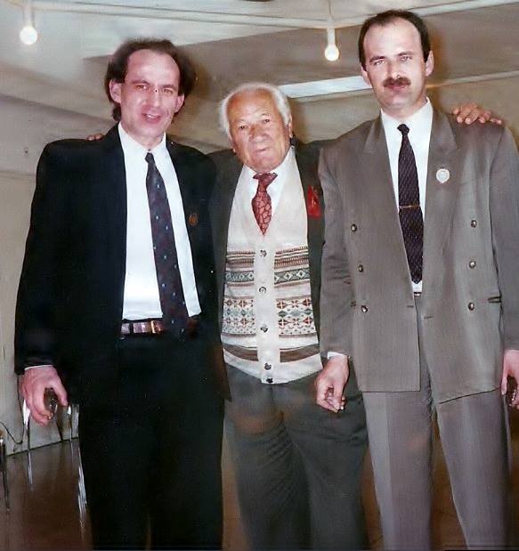 Dr. Lazër Radi me Pashk Gjergjajn dhe Gjok Palokën - Zvicër 1994