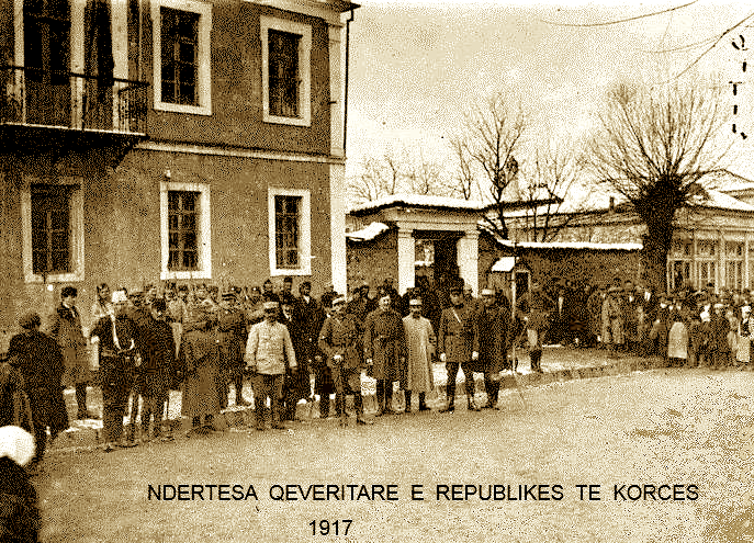 Administrata e qytetit te Korçes dhe Kolonel Descoins 10 dhjetor 1916 
