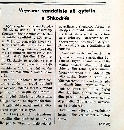 "Zeri i Popullit" - per Shkodren 14 dhjetor 1990