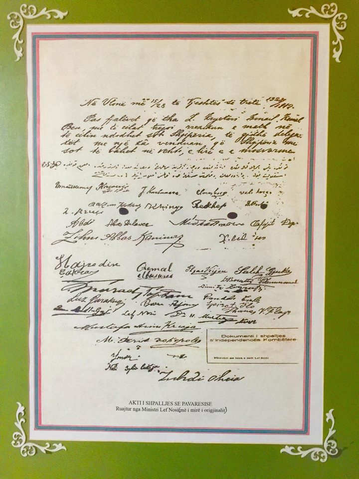 Dokumenti i Firmatarëve i ruajtur nga Lef Nosi