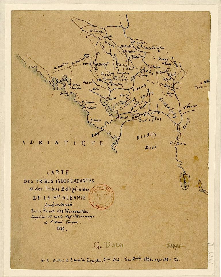 Albanie haute carte - Harta e Fiseve Shqiptare