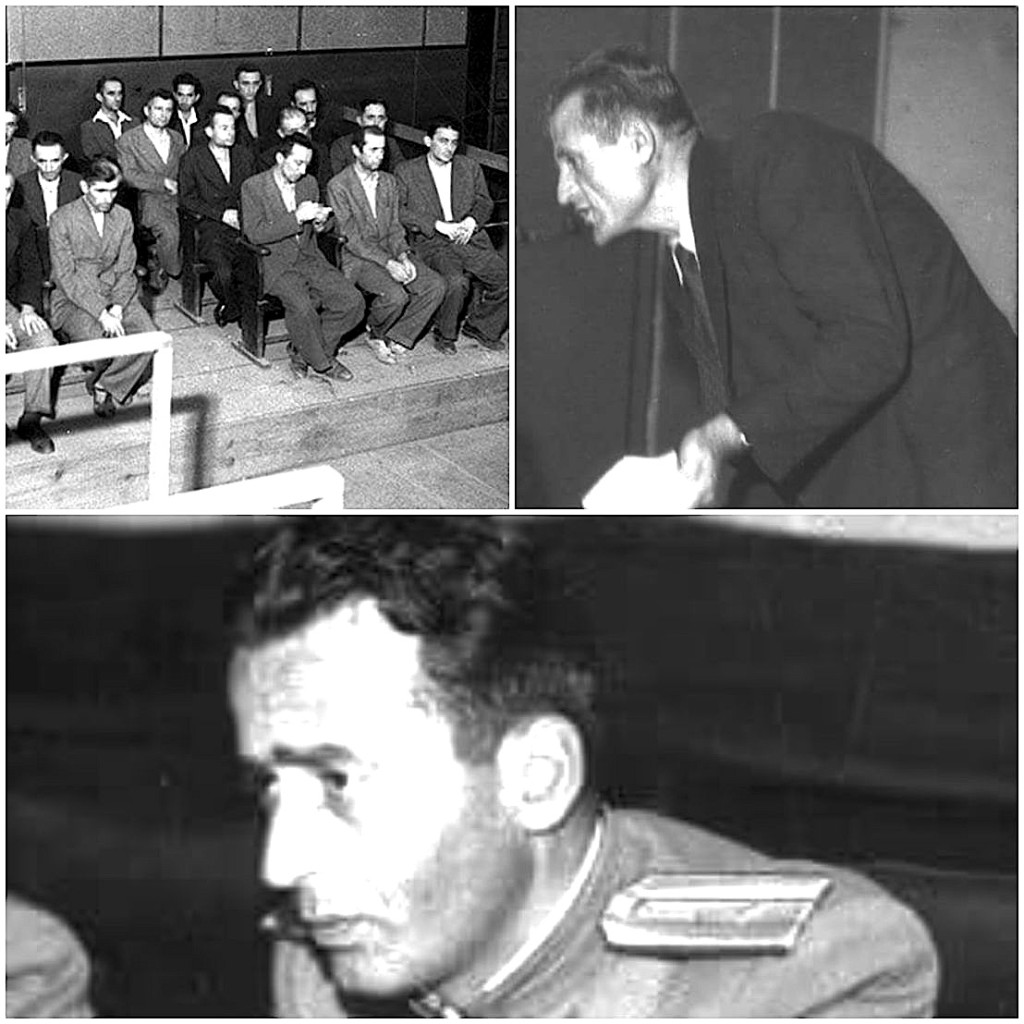 Vendimi i gjykatës në 27 shtator 1947 për të pandehurit në gjyqin e Grupit të Deputetëve Foto 3-Prokuror, Zv/ Prokuror i Përgjithshëm Josif Pashko Foto 4- Kryetari i trupit Gjykues Major Niko Çeta
