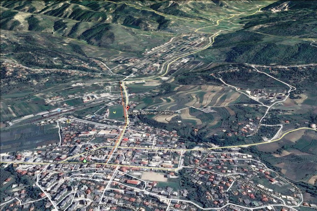 Harta e qytetit te Ballshit dhe Rruga Mehmet Shehu