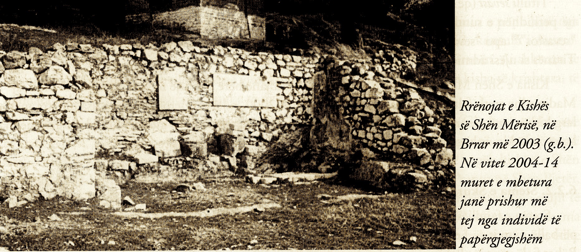 Rrënojat e kishës së Shën Mërisë në Brar 2003 (g.b)