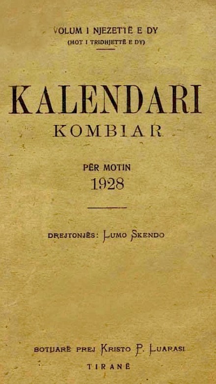 Kalendari Kombiar -1928 - e Lumo Skendos