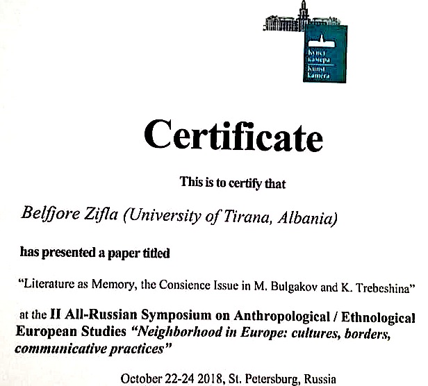 Certifikata per Belfjore  Qose