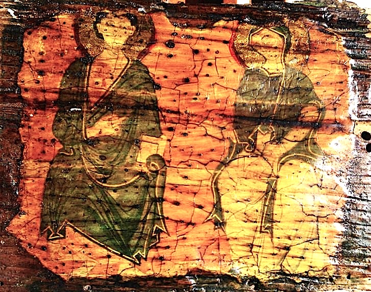 Shën Maria & apostulli Shën Gjon me librin ne dorën e majtë. Ikonë e shek. VI-X