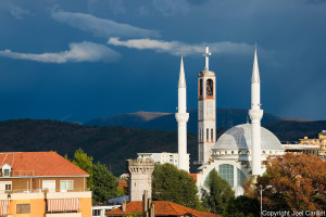 Church and mosque in Shkodër, Albania