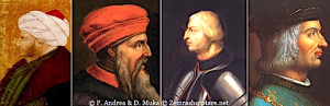 fig.13. Portrete të Mehmetit II, Skënderbeut, Alfonsit V dhe Luigjit XIV.
