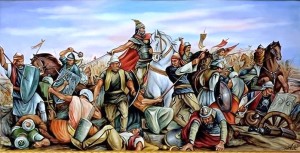 Beteja e Albulenës. Vepër e piktorit Fatmir Haxhiu (Artist i Merituar).