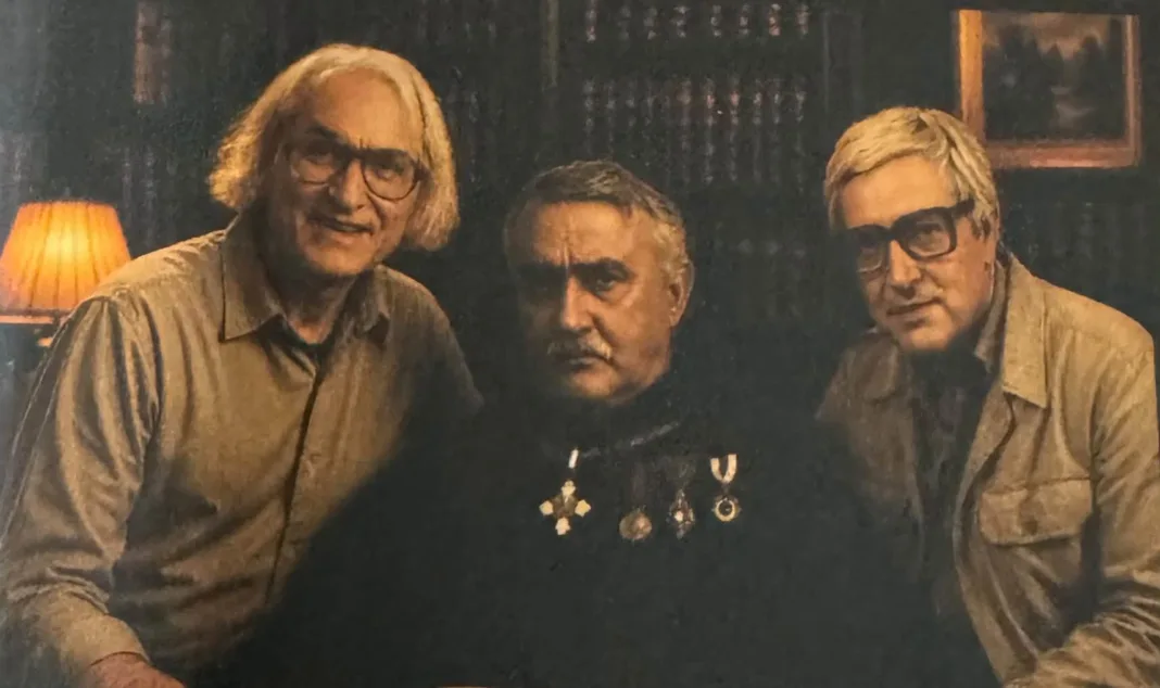 Kartvizita me portrete të poetëve Arshi Pipa, Martin Camaj e At Gjergj Fishta